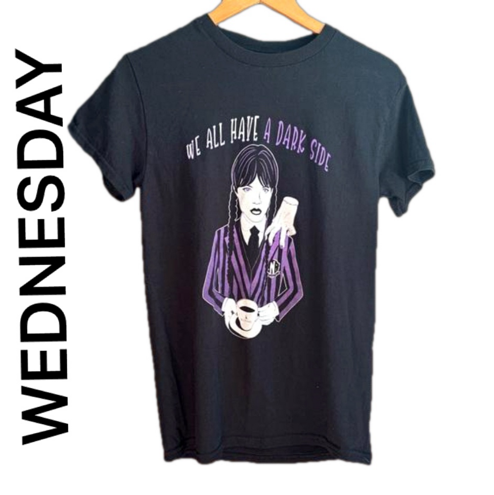 Mad Engine Addams Family Wednesday Black Shirt